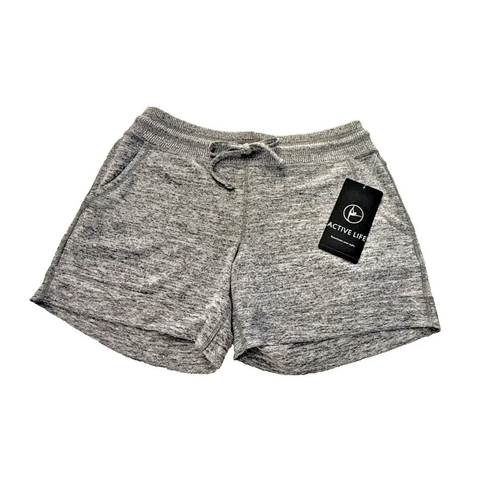Active Life Women's Gray Cuffed Activewear Sweat Short Size Medium; NWT